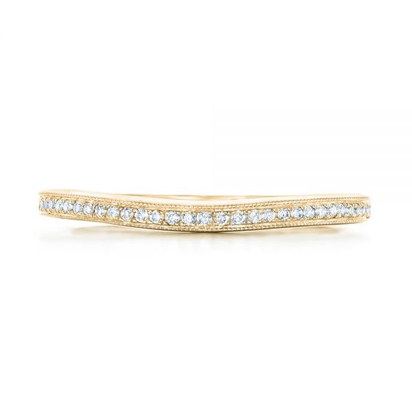 18k Yellow Gold 18k Yellow Gold Custom Diamond Wedding Band - Top View - 102811