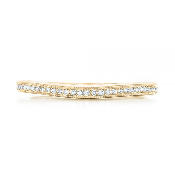 14k Yellow Gold 14k Yellow Gold Custom Diamond Wedding Band - Top View -  102811