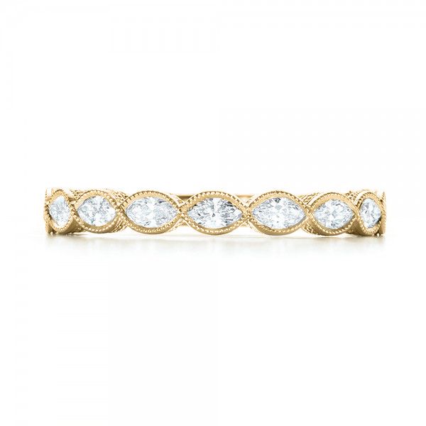 14k Yellow Gold 14k Yellow Gold Custom Diamond Wedding Band - Top View - 103039