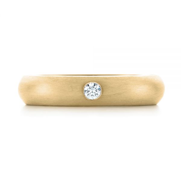 18k Yellow Gold 18k Yellow Gold Custom Diamond Wedding Band - Top View -  103378