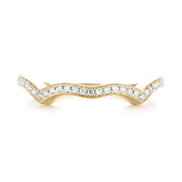 18k Yellow Gold 18k Yellow Gold Custom Diamond Wedding Band - Top View -  103399