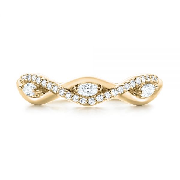 18k Yellow Gold 18k Yellow Gold Custom Diamond Wedding Band - Top View - 103419
