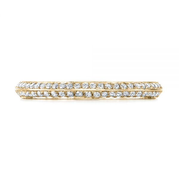 18k Yellow Gold 18k Yellow Gold Custom Diamond Wedding Band - Top View -  103478