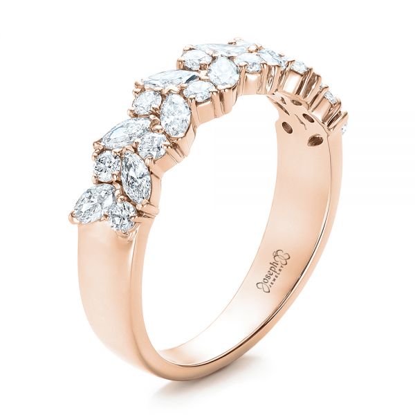 14k Rose Gold 14k Rose Gold Custom Diamond Wedding Ring - Three-Quarter View -  102093