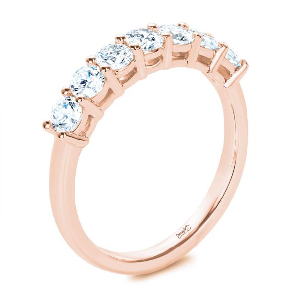 18k Rose Gold 18k Rose Gold Custom Diamond Wedding Ring - Three-Quarter View -  107214