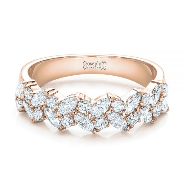 14k Rose Gold 14k Rose Gold Custom Diamond Wedding Ring - Flat View - 102093