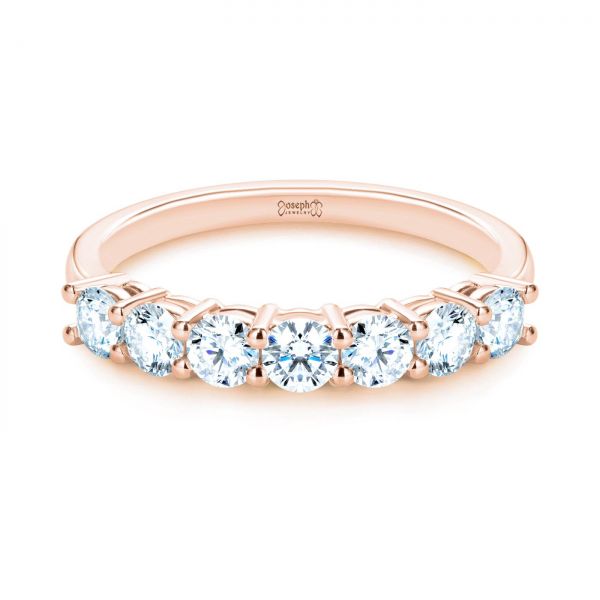 14k Rose Gold 14k Rose Gold Custom Diamond Wedding Ring - Flat View -  107214