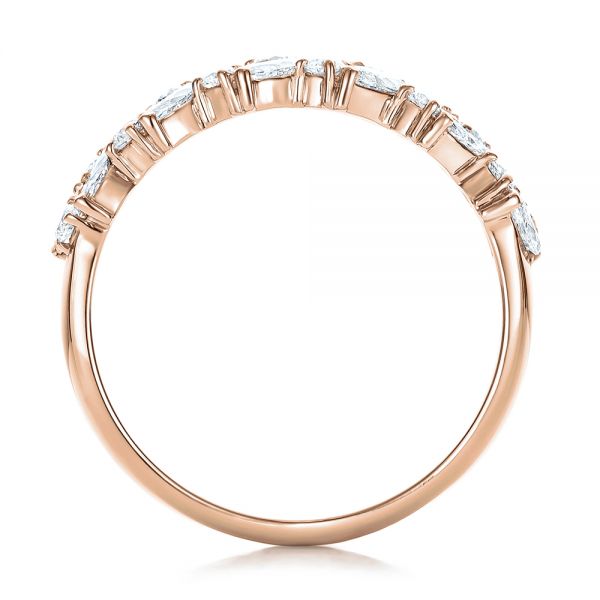 18k Rose Gold 18k Rose Gold Custom Diamond Wedding Ring - Front View -  102093