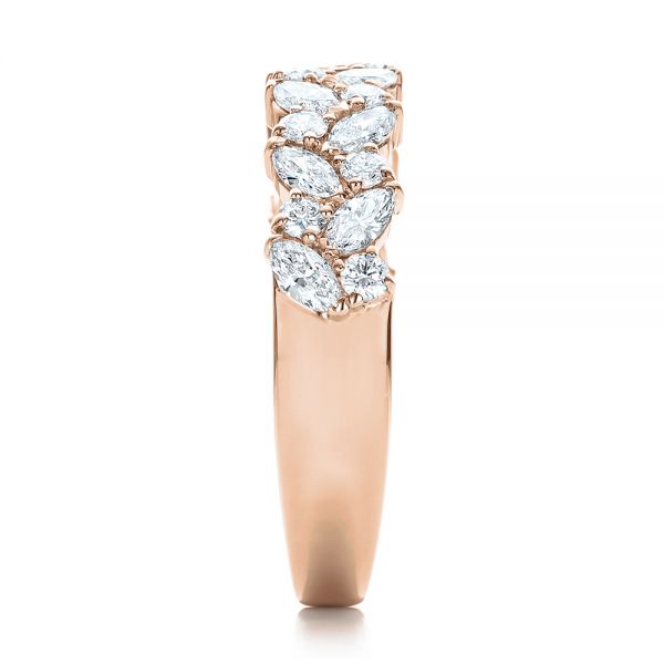 18k Rose Gold 18k Rose Gold Custom Diamond Wedding Ring - Side View -  102093