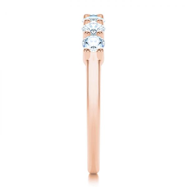 18k Rose Gold 18k Rose Gold Custom Diamond Wedding Ring - Side View - 107214