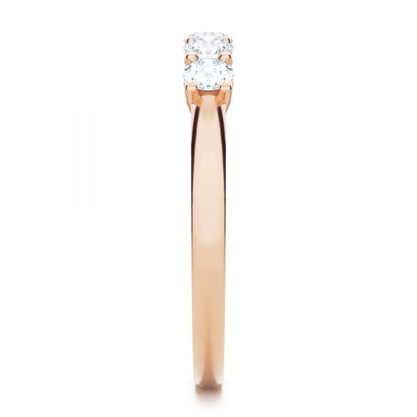 18k Rose Gold 18k Rose Gold Custom Diamond Wedding Ring - Side View -  107216