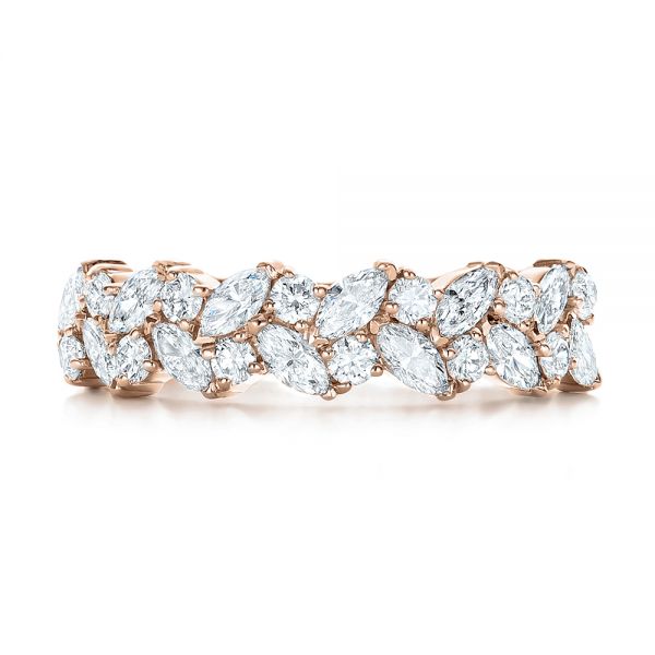 14k Rose Gold 14k Rose Gold Custom Diamond Wedding Ring - Top View - 102093