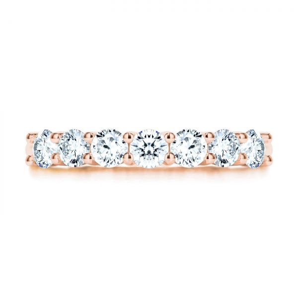18k Rose Gold 18k Rose Gold Custom Diamond Wedding Ring - Top View -  107214