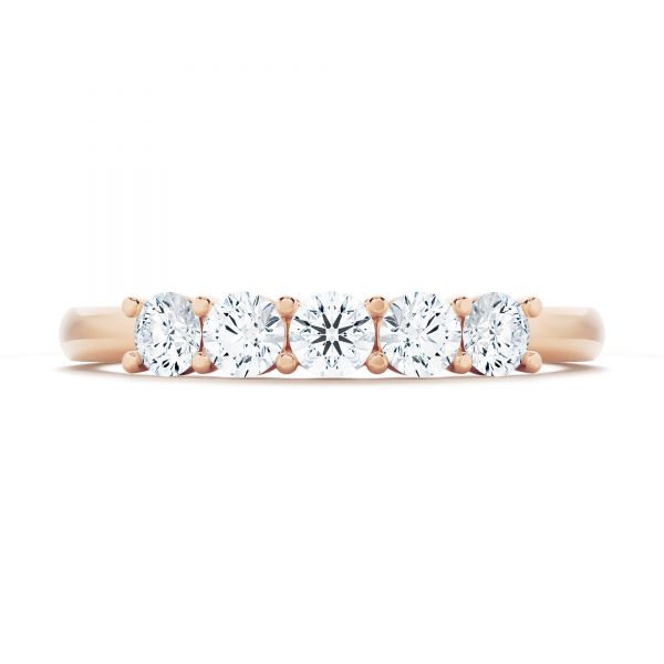 14k Rose Gold 14k Rose Gold Custom Diamond Wedding Ring - Top View - 107216