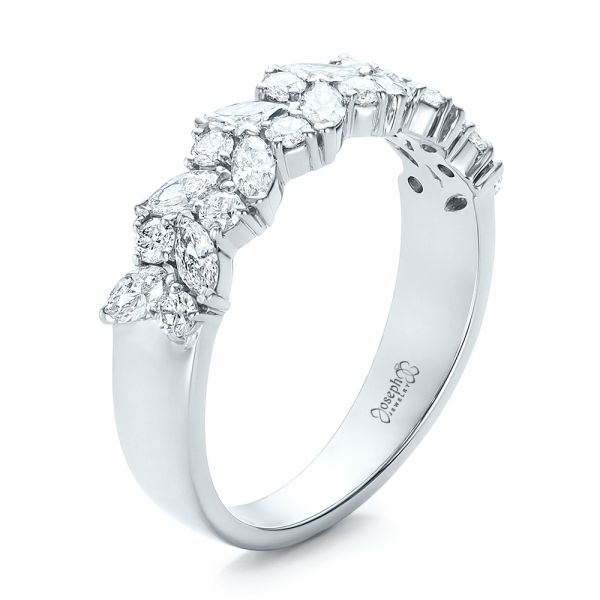  Platinum Custom Diamond Wedding Ring - Three-Quarter View -  102093