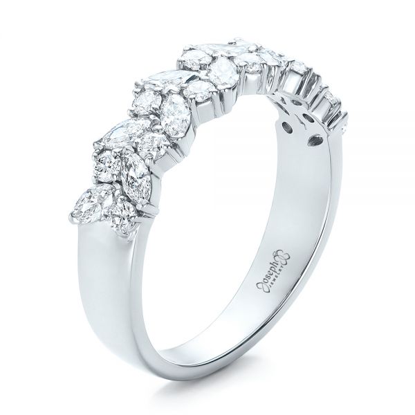 14k White Gold 14k White Gold Custom Diamond Wedding Ring - Three-Quarter View -  102093