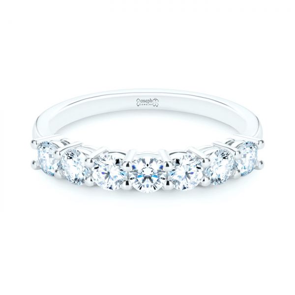18k White Gold 18k White Gold Custom Diamond Wedding Ring - Flat View -  107214