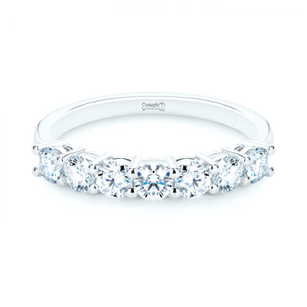 18k White Gold 18k White Gold Custom Diamond Wedding Ring - Flat View - 107214