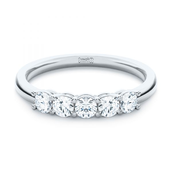 14k White Gold 14k White Gold Custom Diamond Wedding Ring - Flat View -  107216