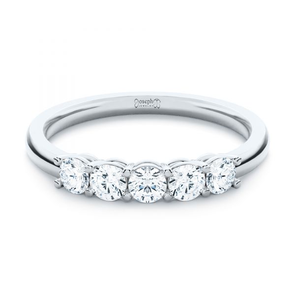 14k White Gold 14k White Gold Custom Diamond Wedding Ring - Flat View - 107216