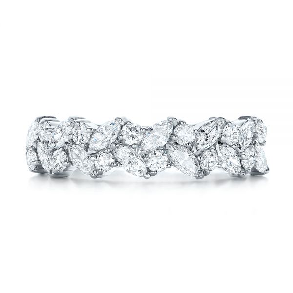 Platinum Custom Diamond Wedding Ring - Top View - 102093