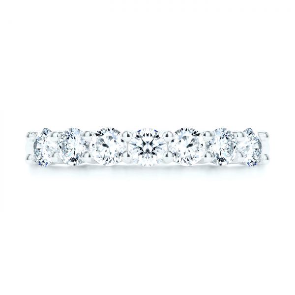 14k White Gold 14k White Gold Custom Diamond Wedding Ring - Top View -  107214