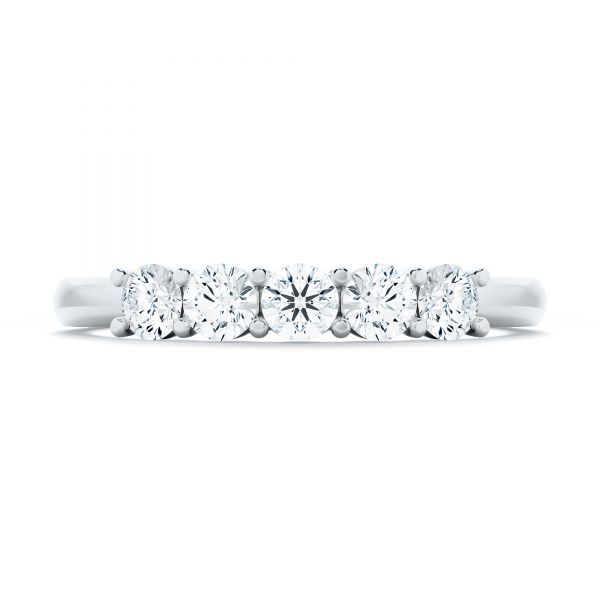 14k White Gold 14k White Gold Custom Diamond Wedding Ring - Top View -  107216