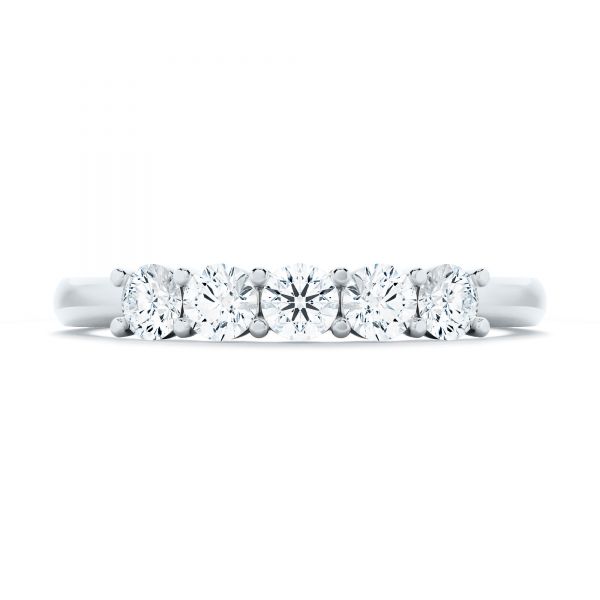 14k White Gold 14k White Gold Custom Diamond Wedding Ring - Top View - 107216
