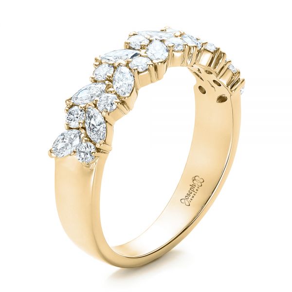 18k Yellow Gold 18k Yellow Gold Custom Diamond Wedding Ring - Three-Quarter View -  102093