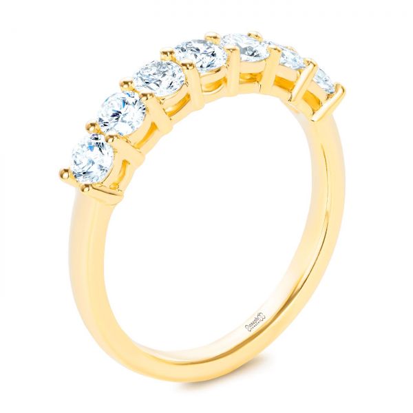 14k Yellow Gold Custom Diamond Wedding Ring - Three-Quarter View -  107214