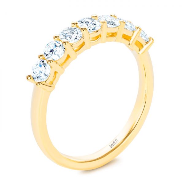 18k Yellow Gold 18k Yellow Gold Custom Diamond Wedding Ring - Three-Quarter View -  107214