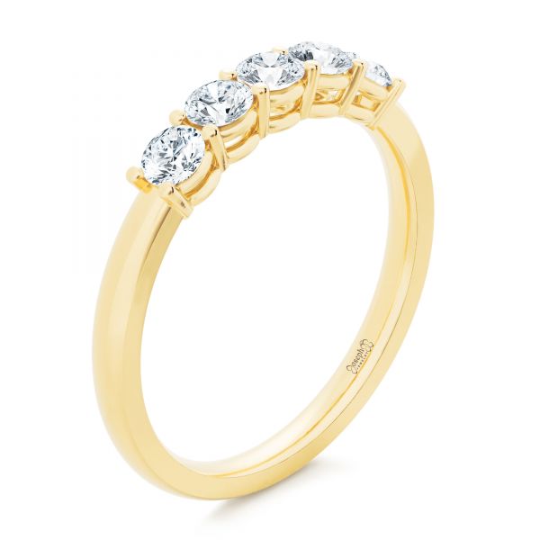 18k Yellow Gold 18k Yellow Gold Custom Diamond Wedding Ring - Three-Quarter View -  107216