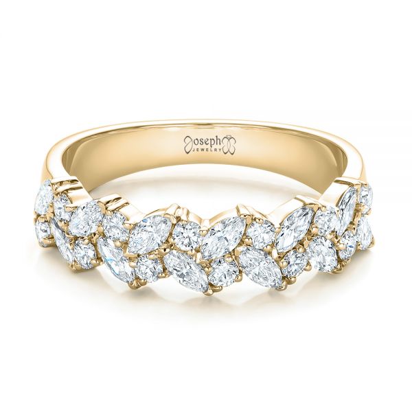 18k Yellow Gold 18k Yellow Gold Custom Diamond Wedding Ring - Flat View - 102093