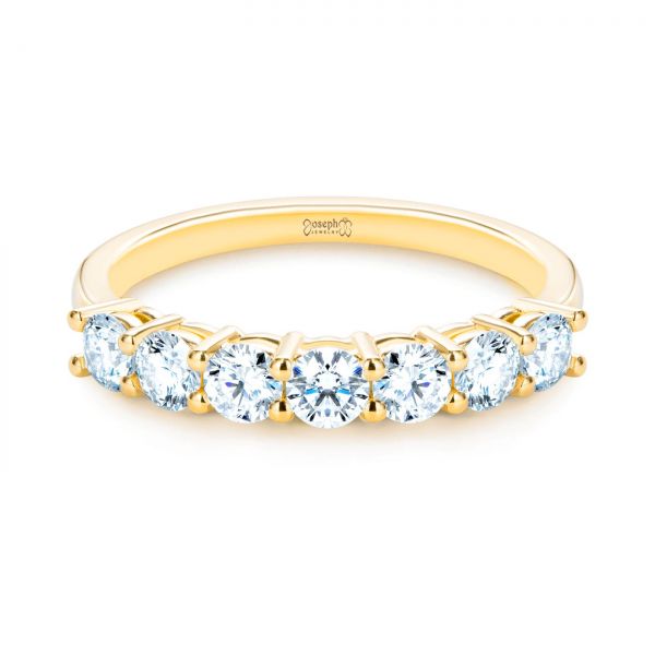 14k Yellow Gold Custom Diamond Wedding Ring - Flat View -  107214