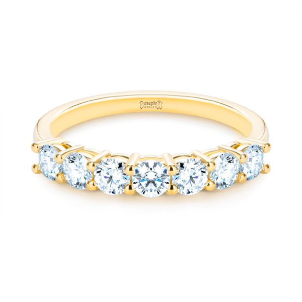 14k Yellow Gold Custom Diamond Wedding Ring - Flat View -  107214