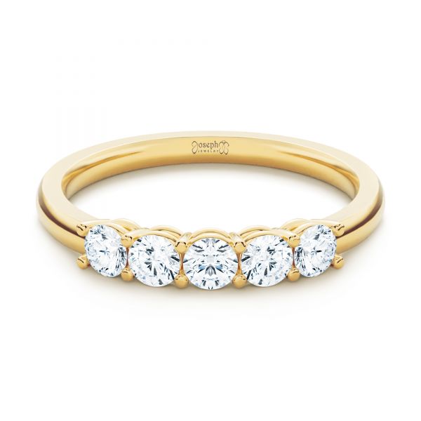 14k Yellow Gold 14k Yellow Gold Custom Diamond Wedding Ring - Flat View -  107216