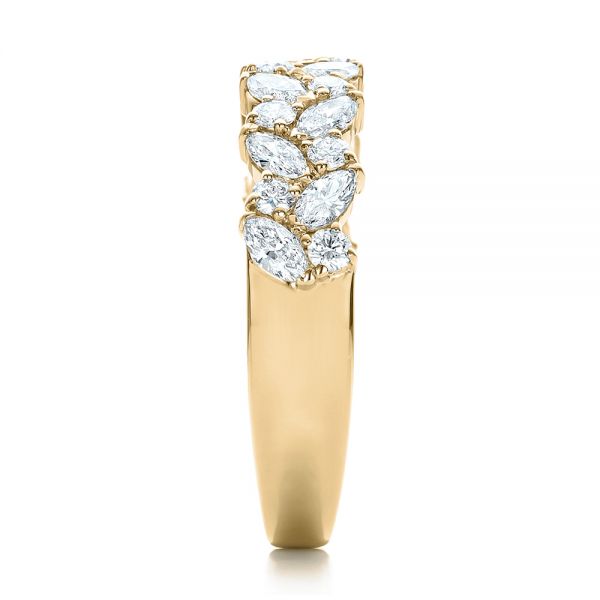 18k Yellow Gold 18k Yellow Gold Custom Diamond Wedding Ring - Side View - 102093