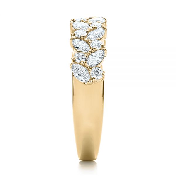 18k Yellow Gold 18k Yellow Gold Custom Diamond Wedding Ring - Side View -  102093