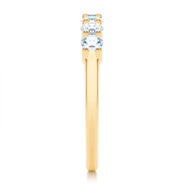 14k Yellow Gold Custom Diamond Wedding Ring - Side View -  107214
