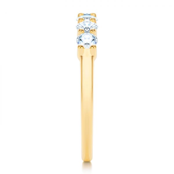 14k Yellow Gold Custom Diamond Wedding Ring - Side View -  107214