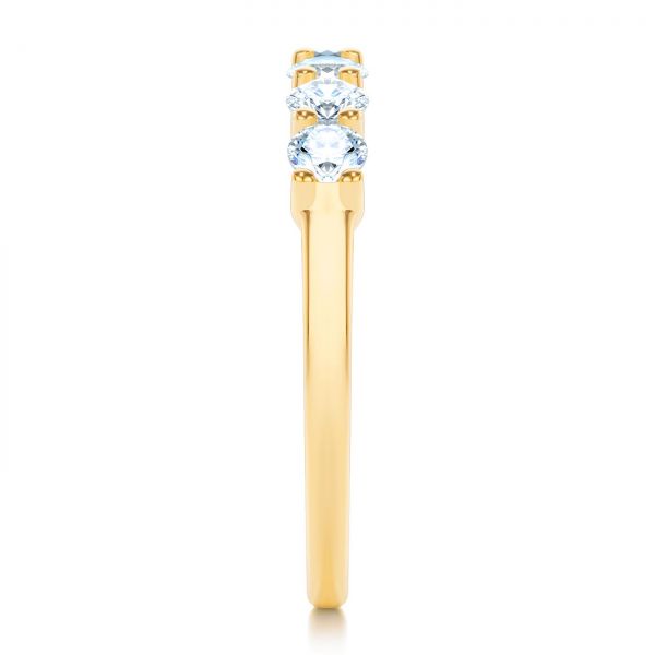 18k Yellow Gold 18k Yellow Gold Custom Diamond Wedding Ring - Side View -  107214