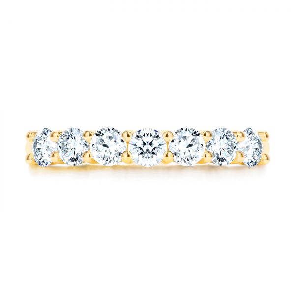 14k Yellow Gold Custom Diamond Wedding Ring - Top View -  107214