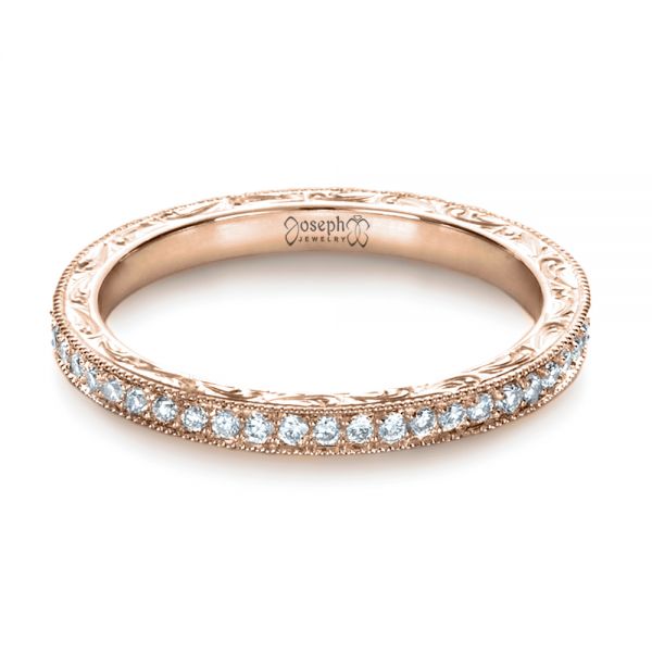 14k Rose Gold 14k Rose Gold Custom Diamond Women's Eternity Band - Flat View - 1210