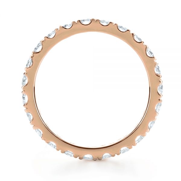 14k Rose Gold 14k Rose Gold Custom Diamond Women's Eternity Band - Front View - 1130