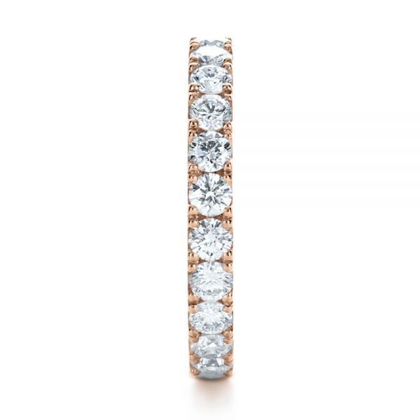 14k Rose Gold 14k Rose Gold Custom Diamond Women's Eternity Band - Side View - 1130