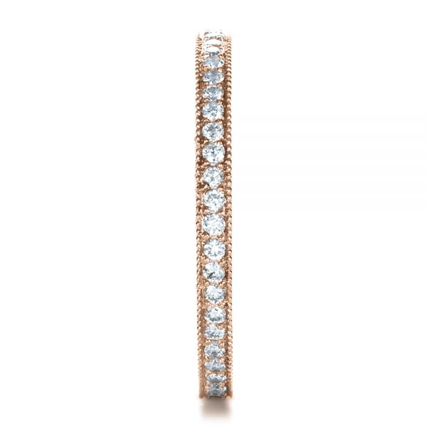 18k Rose Gold 18k Rose Gold Custom Diamond Women's Eternity Band - Side View -  1210