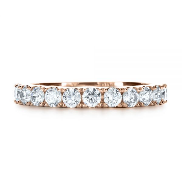 14k Rose Gold 14k Rose Gold Custom Diamond Women's Eternity Band - Top View -  1130