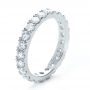 18k White Gold 18k White Gold Custom Diamond Women's Eternity Band - Three-Quarter View -  1130 - Thumbnail