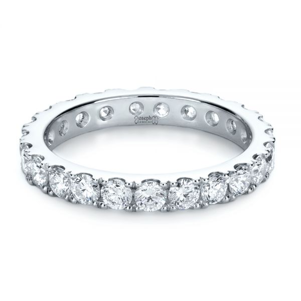 18k White Gold 18k White Gold Custom Diamond Women's Eternity Band - Flat View -  1130