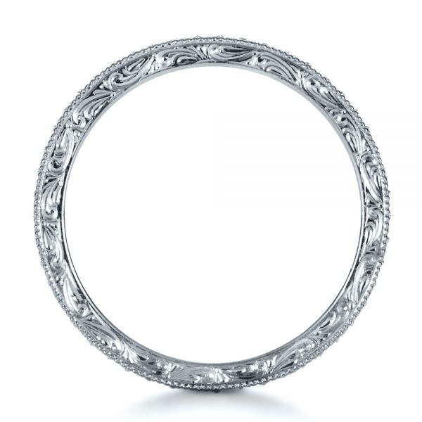 14k White Gold Custom Diamond Women's Eternity Band - Front View -  1210